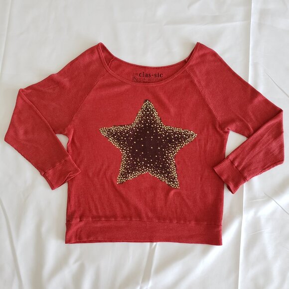 The Classic Star Studded Waffle Knit Pull Over SZ M - Picture 5 of 8